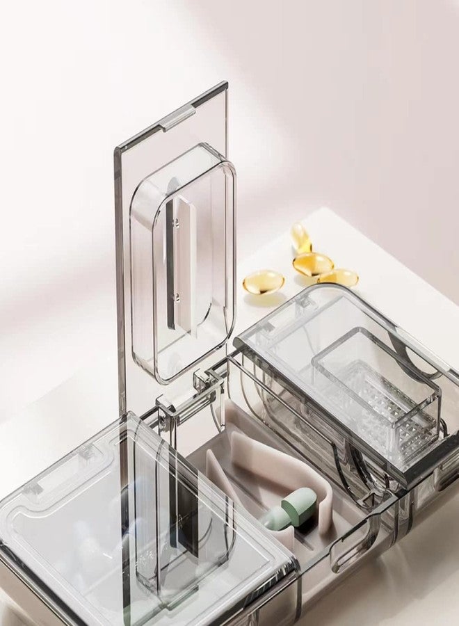 CFMOUR 3-in-1 Pill Cutter Splitter for Tiny or Small Large Pills, Mills for Elderly, Kids&Pets, Black - Image 2